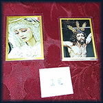 Estampas plastificadas Cristo y Virgen